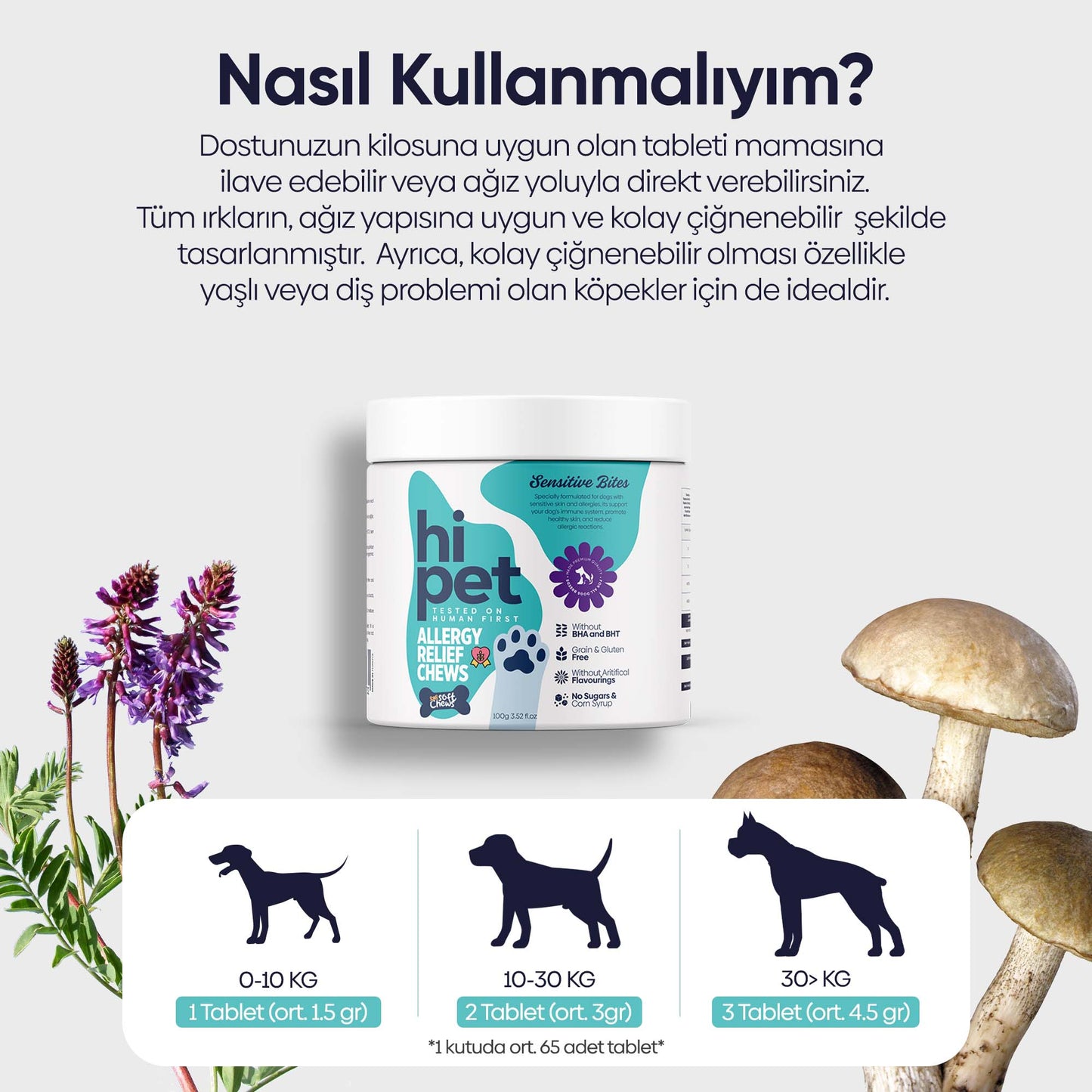 Alerjik Ciltler için Çiğnenebilir Tablet